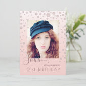 Foto Überraschung Geburtstagspartei Rose Golddiama Einladung (Stehend Vorderseite)