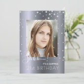 Foto Überraschung Geburtstagspartei Silberdiamante Einladung (Stehend Vorderseite)