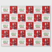 Foto Ugge Christmas Sweater Red Green Nordic Stric Geschenkpapier (Flach)