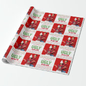 Foto Ugge Christmas Sweater Red Green Nordic Stric Geschenkpapier (Ungerollt)