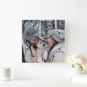 Foto-Uhr für benutzerdefinierte Familie Quadratische Wanduhr (Zuhause)