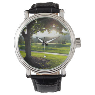 Foto-Uhr, Golfplatz, Sonnenuntergang, Armbanduhr, Armbanduhr