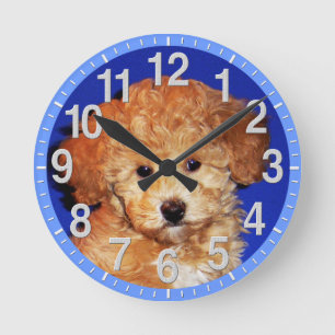 Foto-Uhr Ihres Hauses oder Niedliche Puppy-Uhr Beh Runde Wanduhr