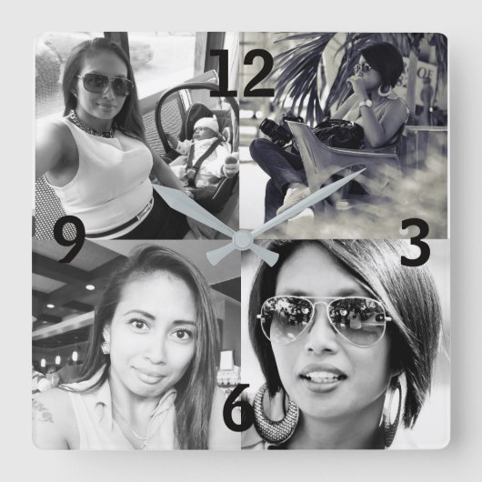 Foto-Uhr Quadratische Wanduhr (Vorderseite)