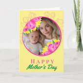 Foto und Aquarellbilder zum Muttertag Karte (Vorderseite)
