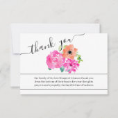 Foto und Aquarellfarben Blume Beerdigung Dankeskarte (Vorderseite)