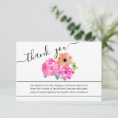 Foto und Aquarellfarben Blume Beerdigung Dankeskarte (Stehend Vorderseite)