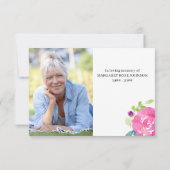 Foto und Aquarellfarben Blume Beerdigung Dankeskarte (Rückseite)