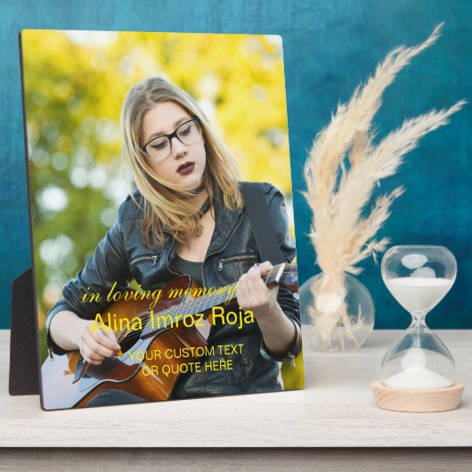 Foto und benutzerdefinierter Text Tabletop Plaque Fotoplatte (Seite)