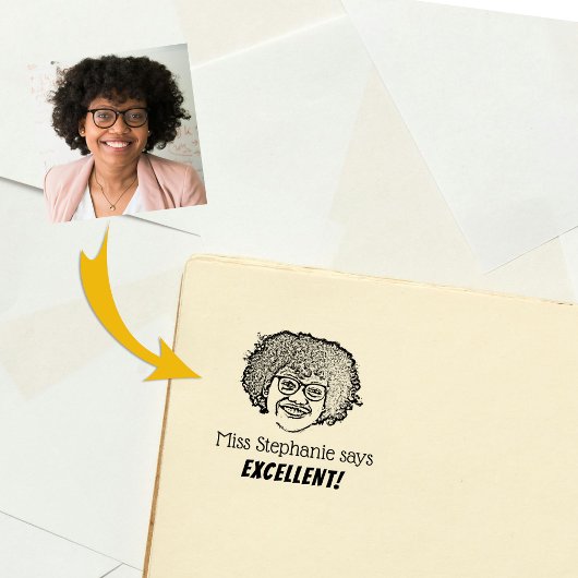 Foto und Bewertung personalisierter Lehrer Gummistempel