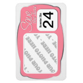 Foto und Datum Rosa "Save the Date" 4x6-Magnet Magnet (Vertikal)