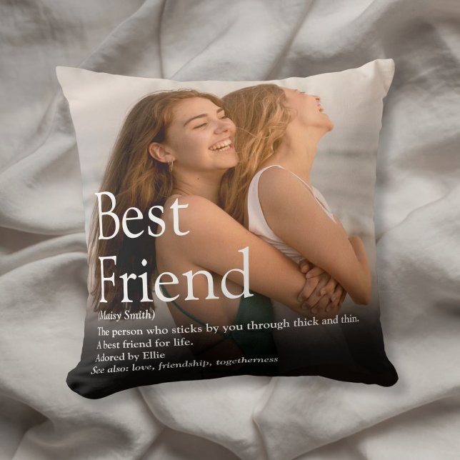 Foto und Definition für personalisierte Freunde Kissen (Personalized Your Best Friend Photo and Definition Throw Pillow)