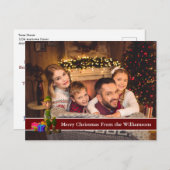 Foto und Elf mit rotem Text Postkarte (Vorne/Hinten)