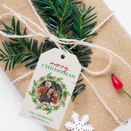 Foto und Familienname für Feiertage Geschenkanhänger