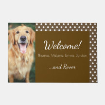 Foto und Familienname Polka Dot Brown Willkommen