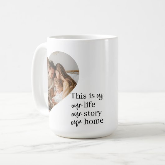 Foto- und Familienpreisgeschenk für moderne Paare Kaffeetasse (Vorderseite Links)