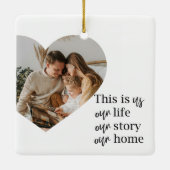 Foto- und Familienpreisgeschenk für moderne Paare Keramikornament (Rückseite)