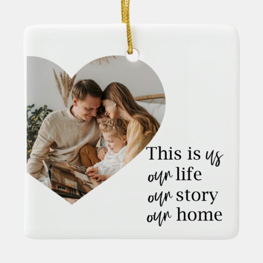 Foto- und Familienpreisgeschenk für moderne Paare Keramikornament (Vorderseite)