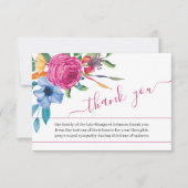 Foto und farbenfrohe Blume Beerdigung Dankeschön K Dankeskarte (Vorderseite)