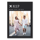 Foto und Flughafencode für Hochzeitreisen Tischnummer (Rückseite)