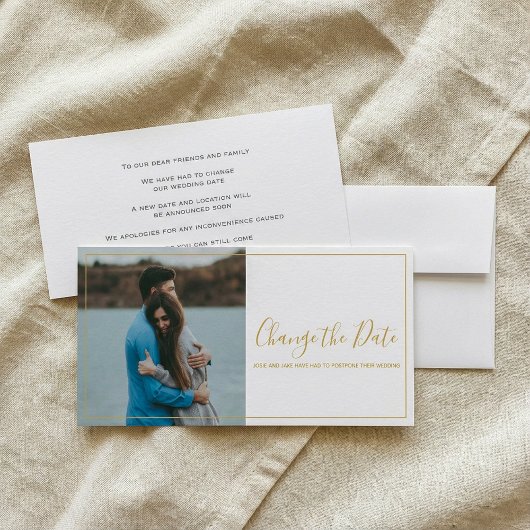 Foto und Gold ändern die Datumskarte Dankeskarte