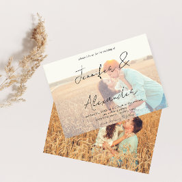 Foto und große Namen Horizontal Foto Hochzeit V2 Einladung