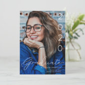 Foto und Handschrift Typografie Abschluss Black 2b Einladung (Stehend Vorderseite)