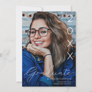 Foto und Handschrift Typografie Abschluss-Klasse Einladung