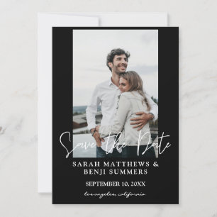 Foto und Handtypografie Save the Date 2 Schwarzer Einladung