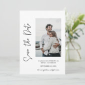 Foto- und Handtypografie Save the Date 3 Vertikal Einladung (Stehend Vorderseite)