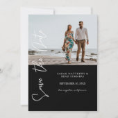 Foto und Handtypografie Save the Date - Schwarz 4 Einladung (Vorderseite)