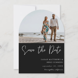Foto und Handtypografie Save the Date - Schwarz 4  Einladung