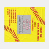 Foto und Ihre Text-Geschenke für Softball-Trainer Fleecedecke (Vorderseite (Horizontal))