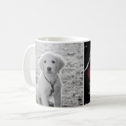 Foto und Imitate Ihres Hauses aus schwarzem Marmor Kaffeetasse (Vorderseite Links)