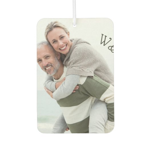 Foto und Initialen Personalisierte Herzform Autolufterfrischer (Vorderseite)