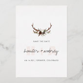 Foto und Kalender | Einfache Typografie Save the D Folieneinladung (Rückseite)