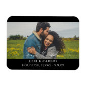 Foto und Kalligrafie 3 Mod Save the Date Magnet (Horizontal)