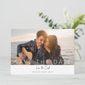 Foto und Kalligrafie 5 MOD Save the Date Einladung (Stehend Vorderseite)