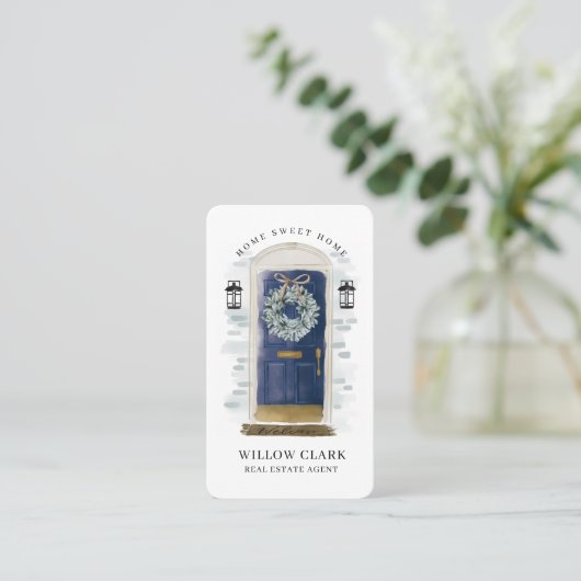 Foto und Logo an der Vordertür für Wasserfarben Visitenkarte (Stehend Vorderseite)