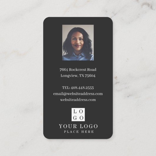 Foto und Logo an der Vordertür für Wasserfarben Visitenkarte (Rückseite)