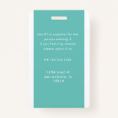 Foto und Logo des Pflegepersonals Abzeichen Ausweis (Rückseite)