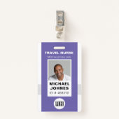 Foto und Logo des Pflegepersonals Abzeichen Ausweis (Vorderseite mit Klammer)