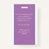 Foto und Logo des Pflegepersonals Abzeichen Ausweis (Rückseite)