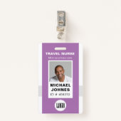 Foto und Logo des Pflegepersonals Abzeichen Ausweis (Vorderseite mit Klammer)