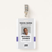 Foto und Logo des Pflegepersonals Abzeichen Ausweis (Vorderseite mit Klammer)