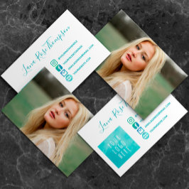 Foto und Logo für aquamarine Social Media-Symbole Visitenkarte