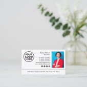 Foto und Logo-Real-Anwesen hinzufügen Beruflich Visitenkarte (Stehend Vorderseite)