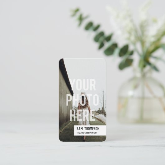 Foto- und Logo-Symbole für soziale Medien Visitenkarte (Stehend Vorderseite)