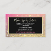 Foto- und Logo-Vorlage Gold Sparkle Glitzer Glam Visitenkarte (Rückseite)