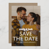 Foto und moderne, mutige Typografie Save The Date (Vorne/Hinten)